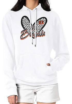 4Her Cincinnati Bengals Womens Leopard Heart Hooded Sweatshirt