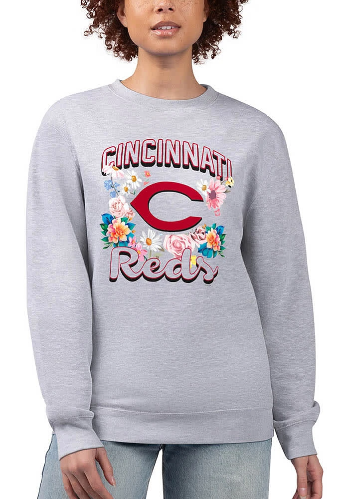 4Her Cincinnati Reds Womens Flowers Crew Sweatshirt