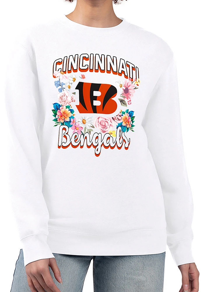 4Her Cincinnati Bengals Womens Flowers Crew Sweatshirt