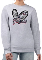 4Her Columbus Blue Jackets Womens Leopard Heart Crew Sweatshirt