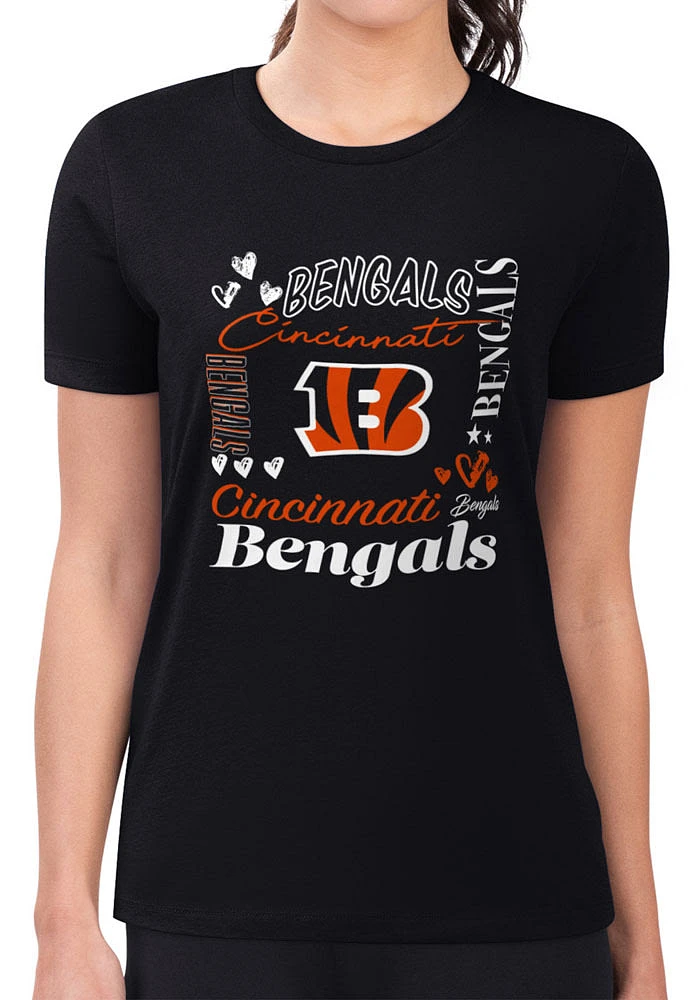 4Her Cincinnati Bengals Womens Collage Fitted Short Sleeve T-Shirt