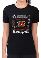 4Her Cincinnati Bengals Womens Collage Fitted Short Sleeve T-Shirt