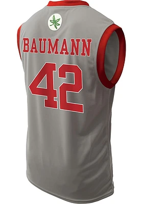 Colby Baumann  Ohio State Buckeyes Grey NIL Basketball Jersey