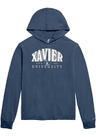 Xavier Musketeers Mens Navy Blue Stretched Sunrise Long Sleeve Hoodie