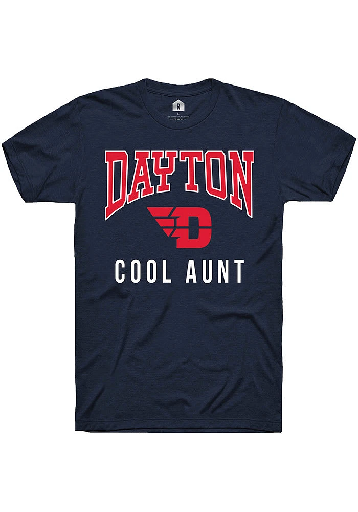 Rally Dayton Flyers Navy Blue Cool Aunt Short Sleeve Fashion T Shirt