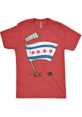 Chitown Clothing Chicago Red Flag Short Sleeve T Shirt