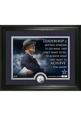 Dallas Cowboys Tom Landry Quote Silver Coin Photo Mint Plaque