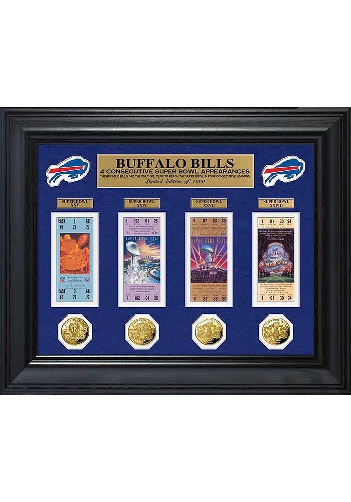 Buffalo Bills Super Bowl 4 Ticket Collection Plaque