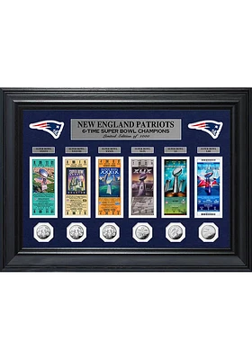 New England Patriots 6x Super Bowl Ticket Collection Plaque