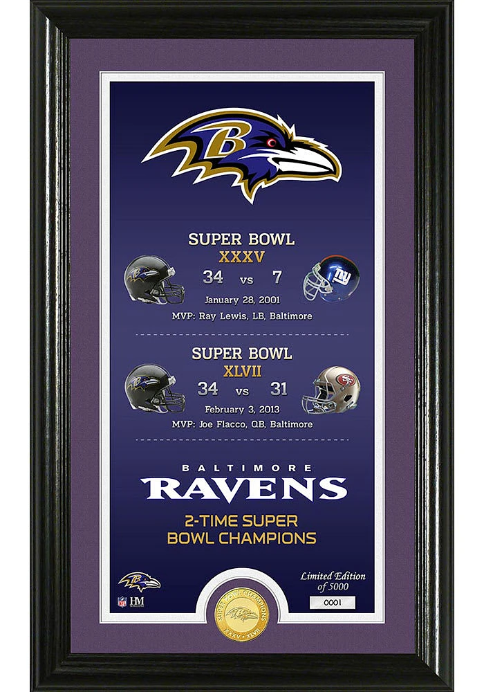Baltimore Ravens Legacy Bronze Coin Photo Mint Plaque
