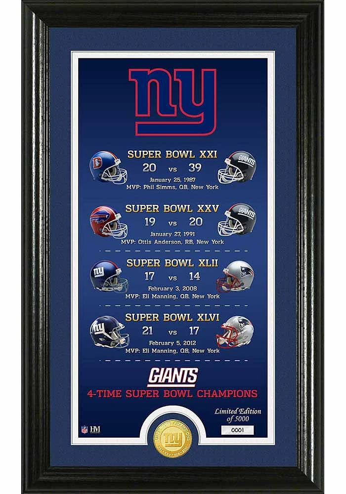New York Giants Legacy Bronze Coin Photo Mint Plaque