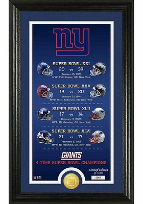 New York Giants Legacy Bronze Coin Photo Mint Plaque