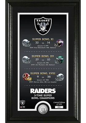 Las Vegas Raiders Legacy Bronze Coin Photo Mint Plaque