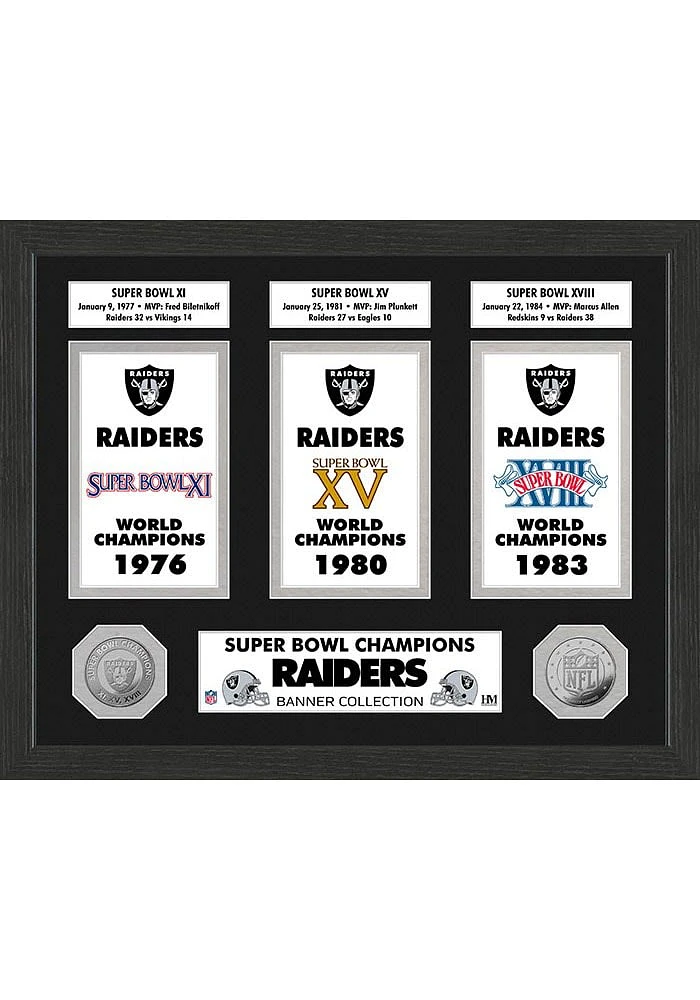 Las Vegas Raiders Super Bowl Banner Collection Plaque