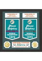 Miami Dolphins Super Bowl Banner Collection Plaque