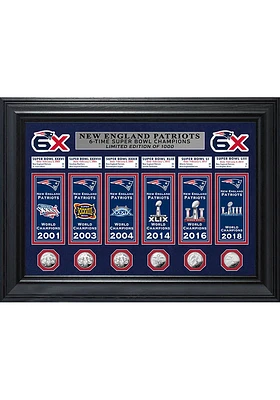 New England Patriots 6x Super Bowl Banner Collection Plaque