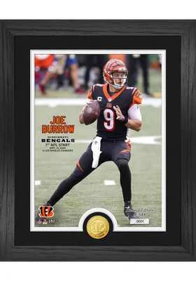 Cincinnati Bengals Joe Burrow 1st NFL Start Photo Mint Plaque