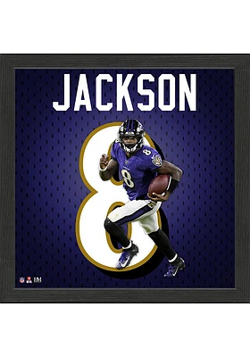 Baltimore Ravens Lamar Jackson Impact Jersey Picture Frame - Black