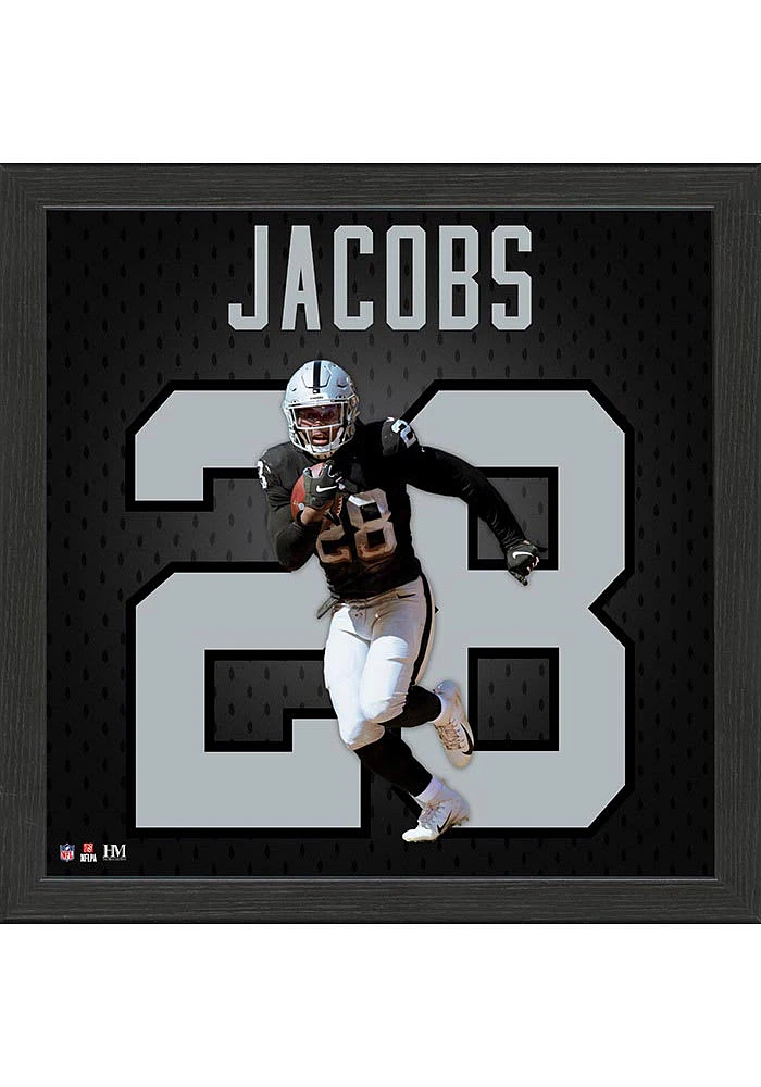 Las Vegas Raiders Josh Jacobs Impact Jersey Picture Frame - Black