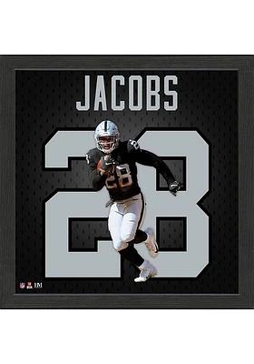 Las Vegas Raiders Josh Jacobs Impact Jersey Picture Frame - Black