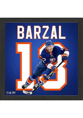 New York Islanders Mathew Barzal Impact Jersey Picture Frame - Black