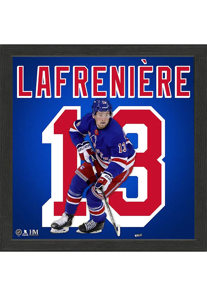 New York Rangers Alex Laferriere Impact Jersey Picture Frame - Black