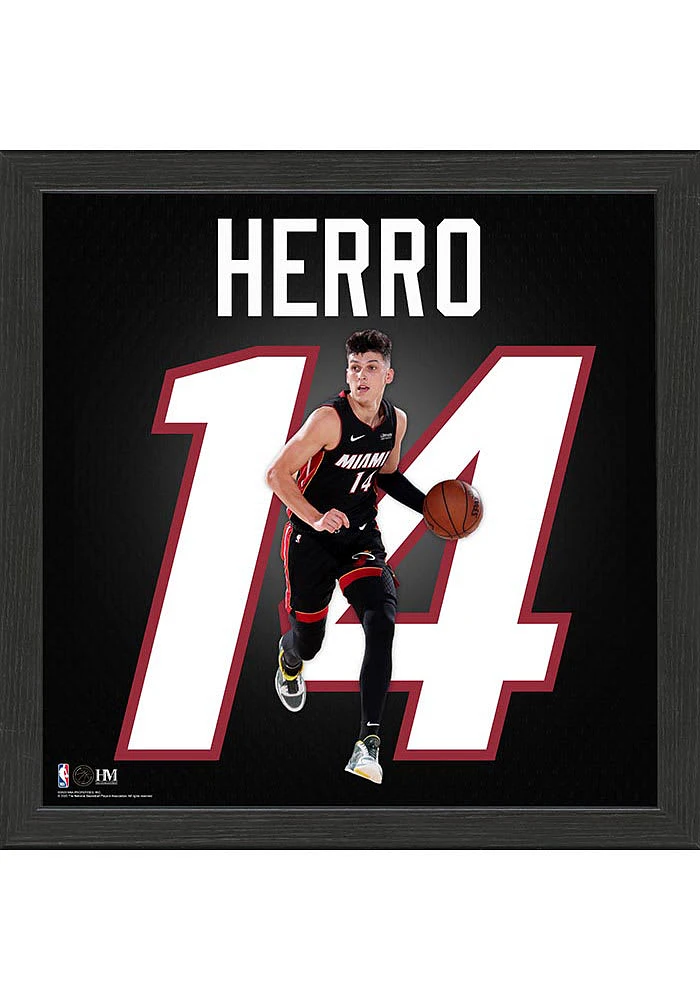 Miami Heat Tyler Herro Impact Jersey Picture Frame - Black