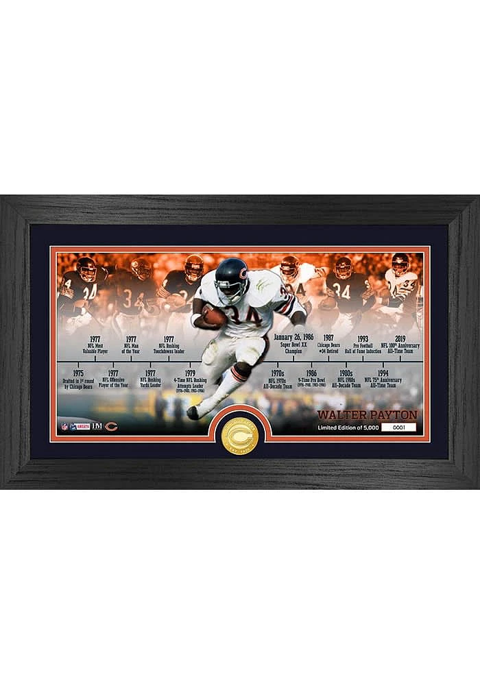 Walter Payton Chicago Bears Career Timeline Photo Pano Plaque