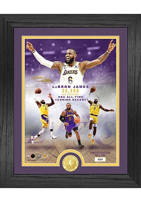 Los Angeles Lakers Lebron James All-Time Scoring Record Legend Picture Frame - Purple