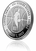 Los Angeles Lakers Lebron James All-Time Scoring Record Pure Silver Collectible Coin