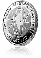 Los Angeles Lakers Lebron James All-Time Scoring Record Silver Plated Collectible Coin