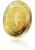 Los Angeles Lakers Lebron James All-Time Scoring Record Gold Plated Collectible Coin