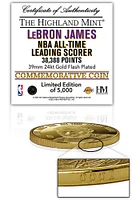 Los Angeles Lakers Lebron James All-Time Scoring Record Gold Plated Collectible Coin