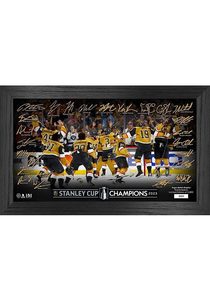Vegas Golden Knights 2023 Stanley Cup Champs Signature Celebration Picture Frame - Black