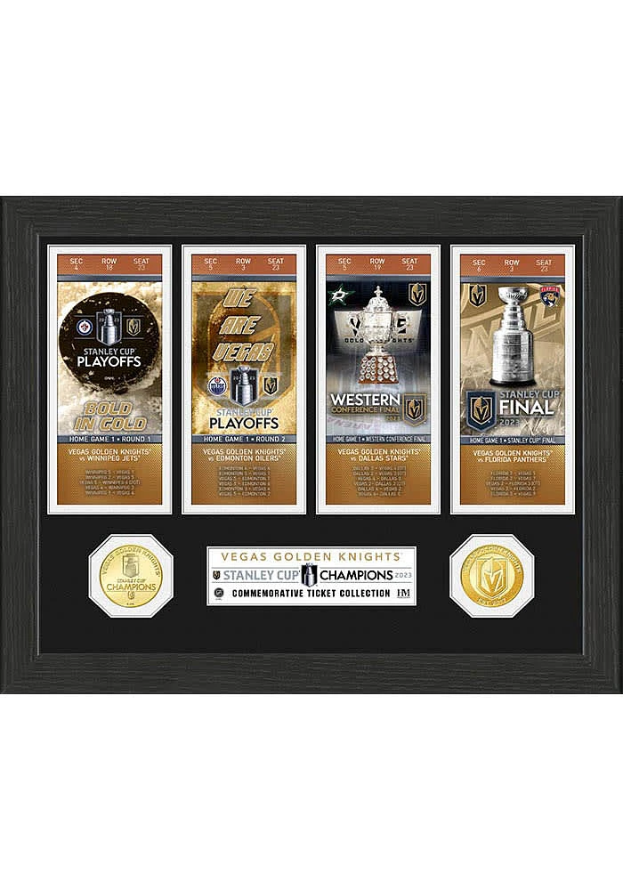 Vegas Golden Knights 2023 Stanley Cup Champs Ticket Plaque