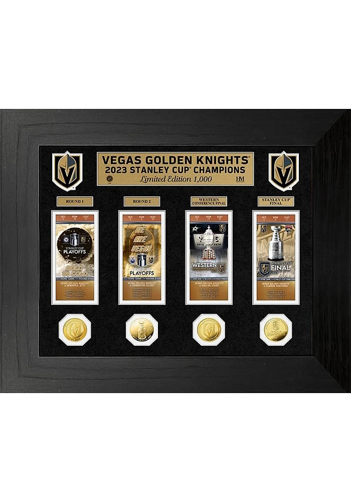 Vegas Golden Knights 2023 Stanley Cup Champs Deluxe Ticket Plaque