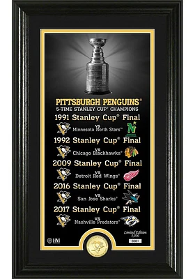 Pittsburgh Penguins 12x30 Legacy Bronze Coint Photo Mint Plaque