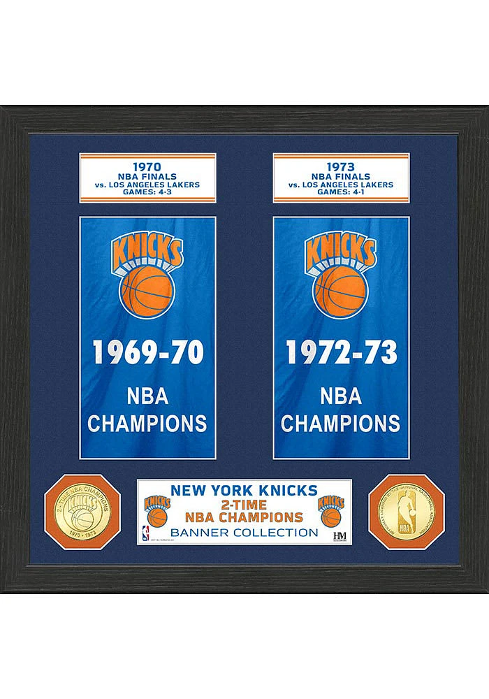 New York Knicks Banner Bronze Coin Photo Mint Plaque