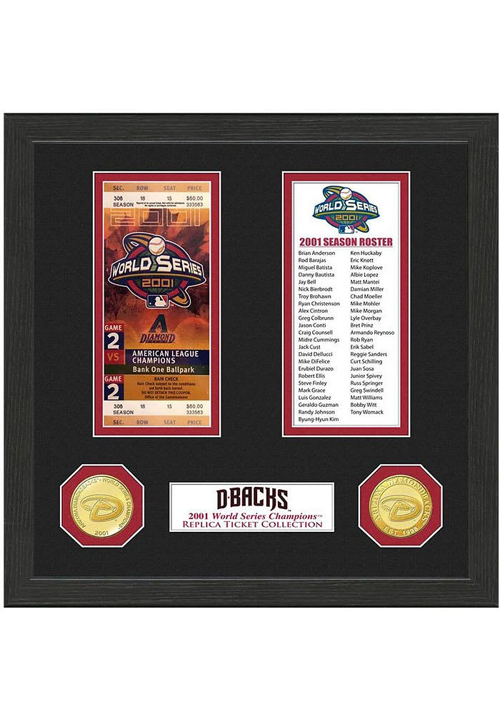 Arizona Diamondbacks World Series Ticket Collection Plaque