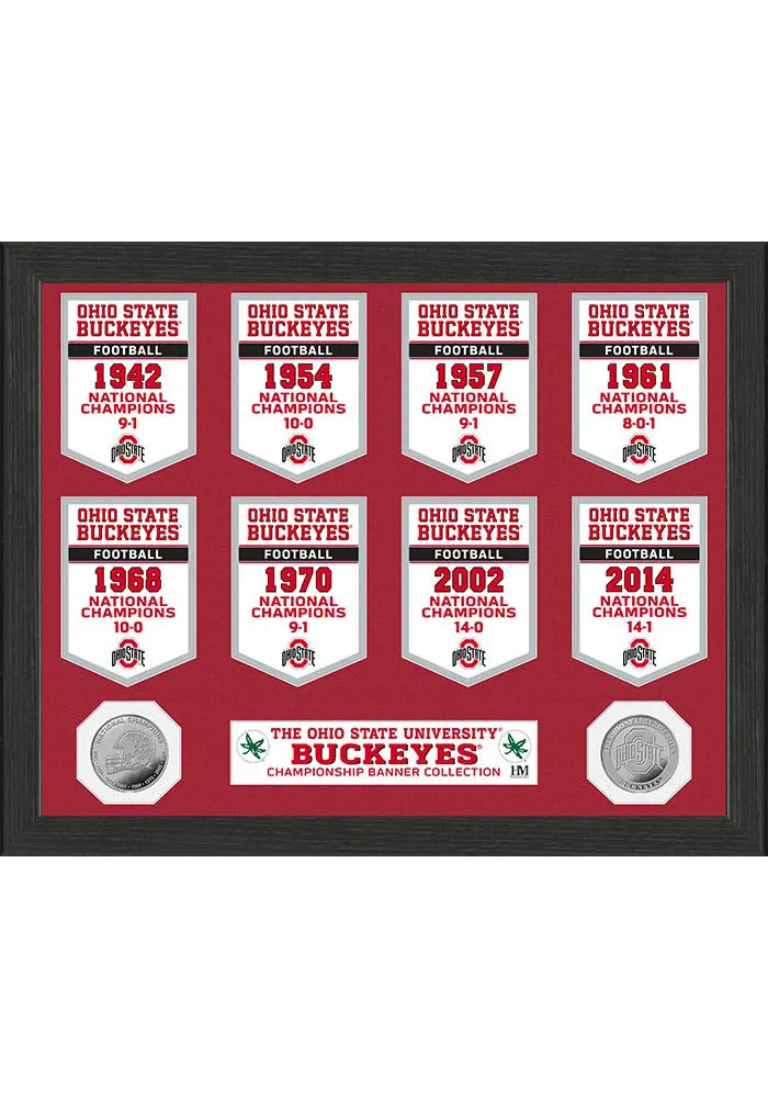 Ohio State Buckeyes National Champions Banner Collection Plaque