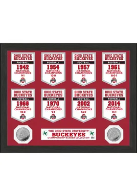 Ohio State Buckeyes National Champions Banner Collection Plaque