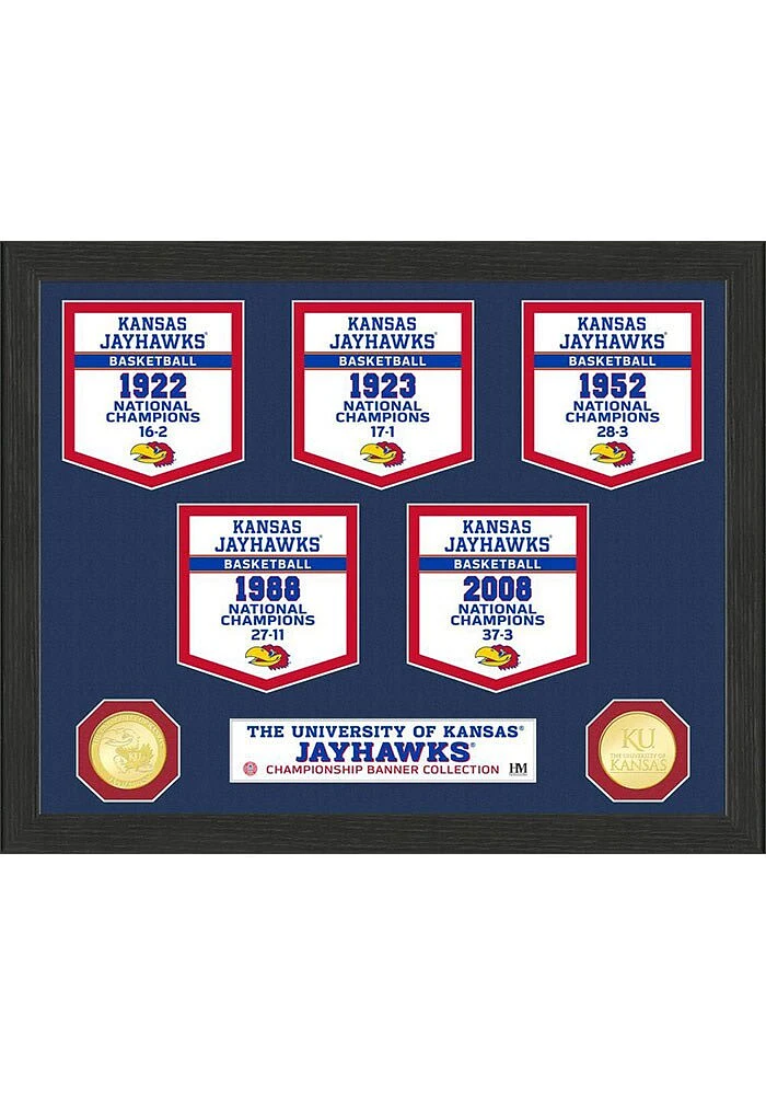 Kansas Jayhawks National Champions Banner Collection Plaque