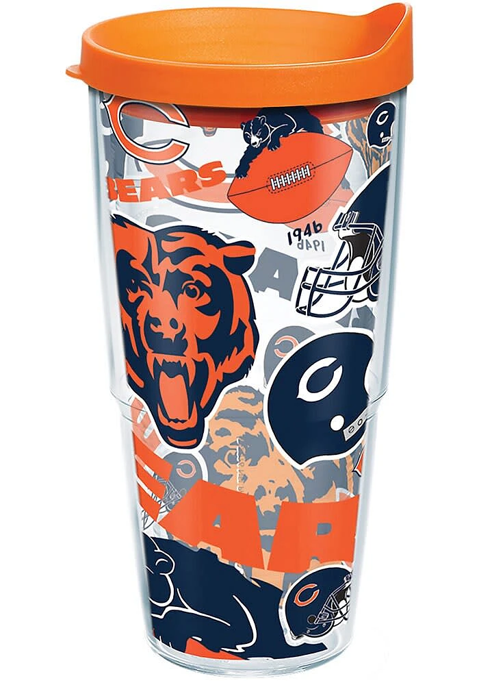 Chicago Bears All Over Logo 24oz Tumbler - Orange