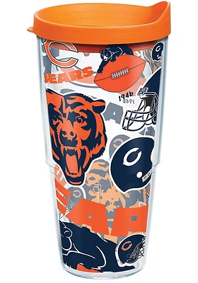 Chicago Bears All Over Logo 24oz Tumbler - Orange