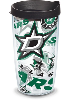 Dallas Stars All Over Wrap 16oz Tumbler - Green