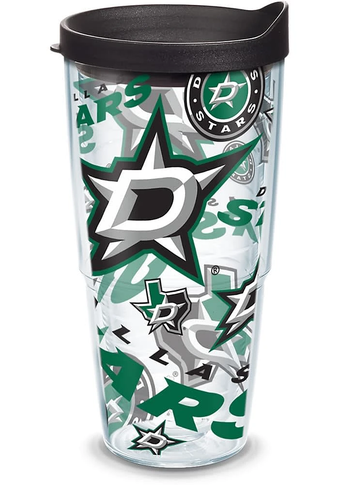 Dallas Stars All Over Wrap 24oz Tumbler - Green