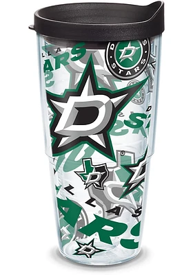 Dallas Stars All Over Wrap 24oz Tumbler - Green