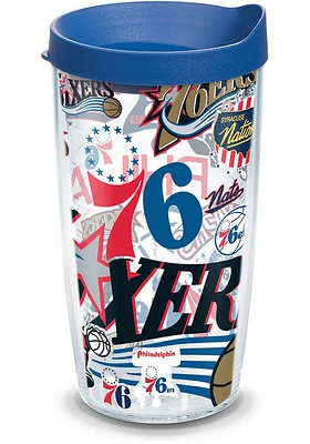 Philadelphia 76ers All Over Wrap 16oz Tumbler - Blue