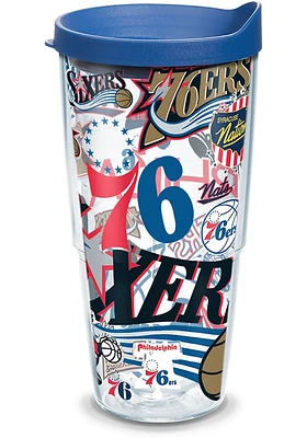 Philadelphia 76ers All Over Wrap 24oz Tumbler - Blue
