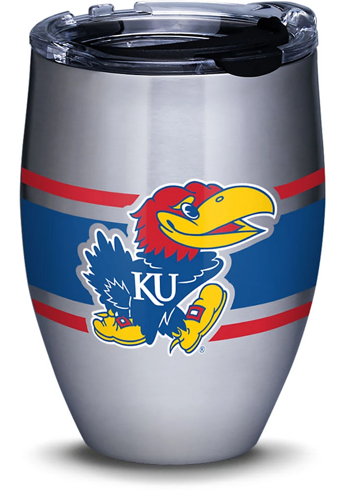 Kansas Jayhawks 12oz Stemless Wine Stainless Steel Stemless - Blue